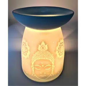 Ceramic Oil Burner White Thai Buddha 13 cm