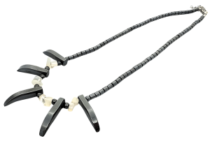 Elegant Bib Style Hematite Necklace