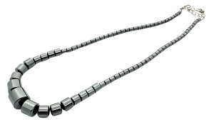 Elegant Cylindrical Bead Hematite Necklace