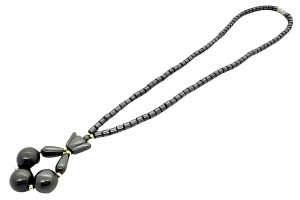 Elegant Drop Pendant Hematite Bead Necklace