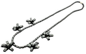 Elegant Flowers Hematite Necklace