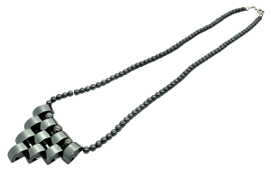 Elegant Geometric Cross Hematite Necklace (small)