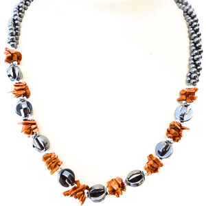 Goldstone flower necklace