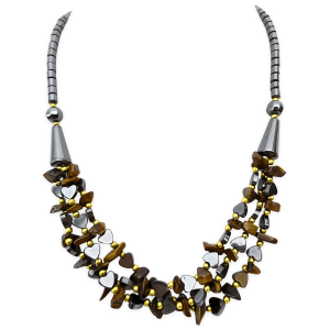 Hematite heart necklace onyx