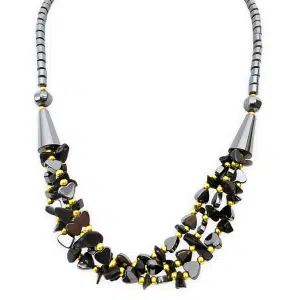 Hematite heart necklace tigereye