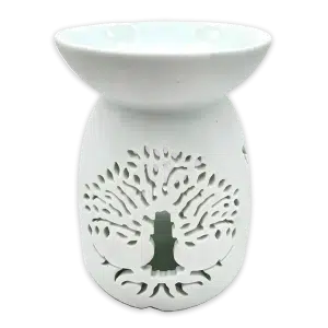 Oil burner White Tree of Life with Birds 13cm (large)
