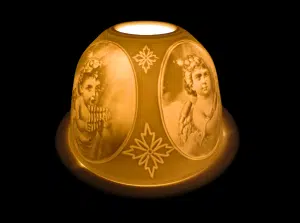 Porcelain Tea Light Holder Cupid Music 8 cm