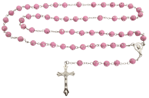 Rozenkrans pink with diamonds