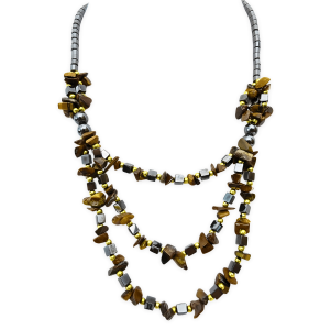 stone and haematite necklace Tigereye