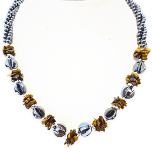 Tigereye flower necklace