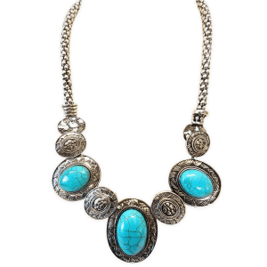 Turquoise necklace & earring set B