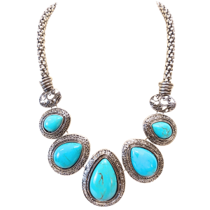 Turquoise necklace & earring set H