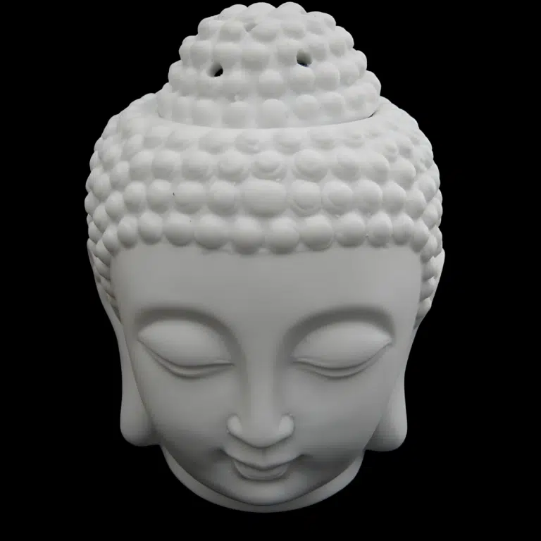 White Buddha Head Oil Burner 13 cm